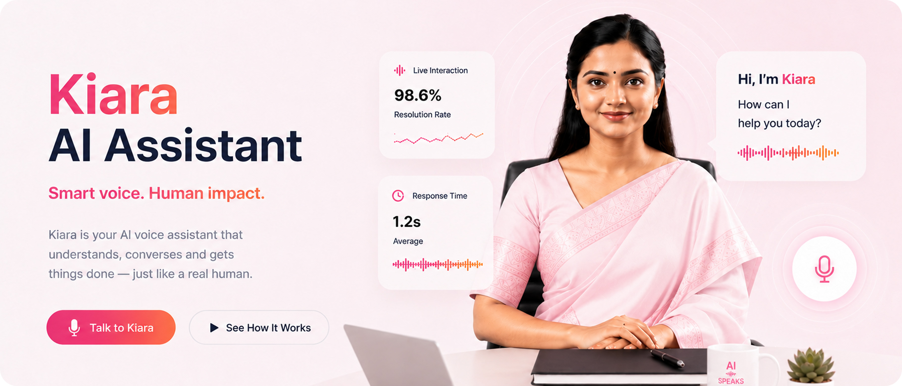 Kiara — AI Assistant. Smart voice. Human impact.